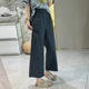 宽松小个子九分休闲裤 超薄折纸裤 新款 夏季 女 韩系显瘦直筒阔腿裤