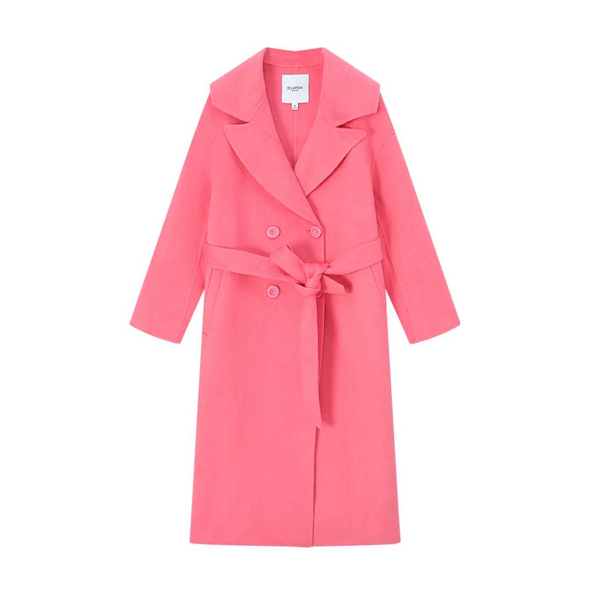 MIXMAX休闲百搭西装领毛呢大衣外套2025春季新款气质时尚减龄显瘦
