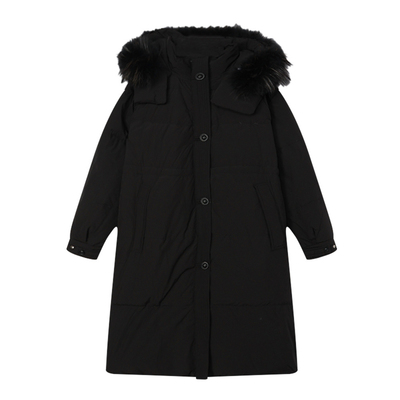 MIXMAX休闲百搭中长款连帽羽绒服2025春季新款气质时尚减龄显瘦