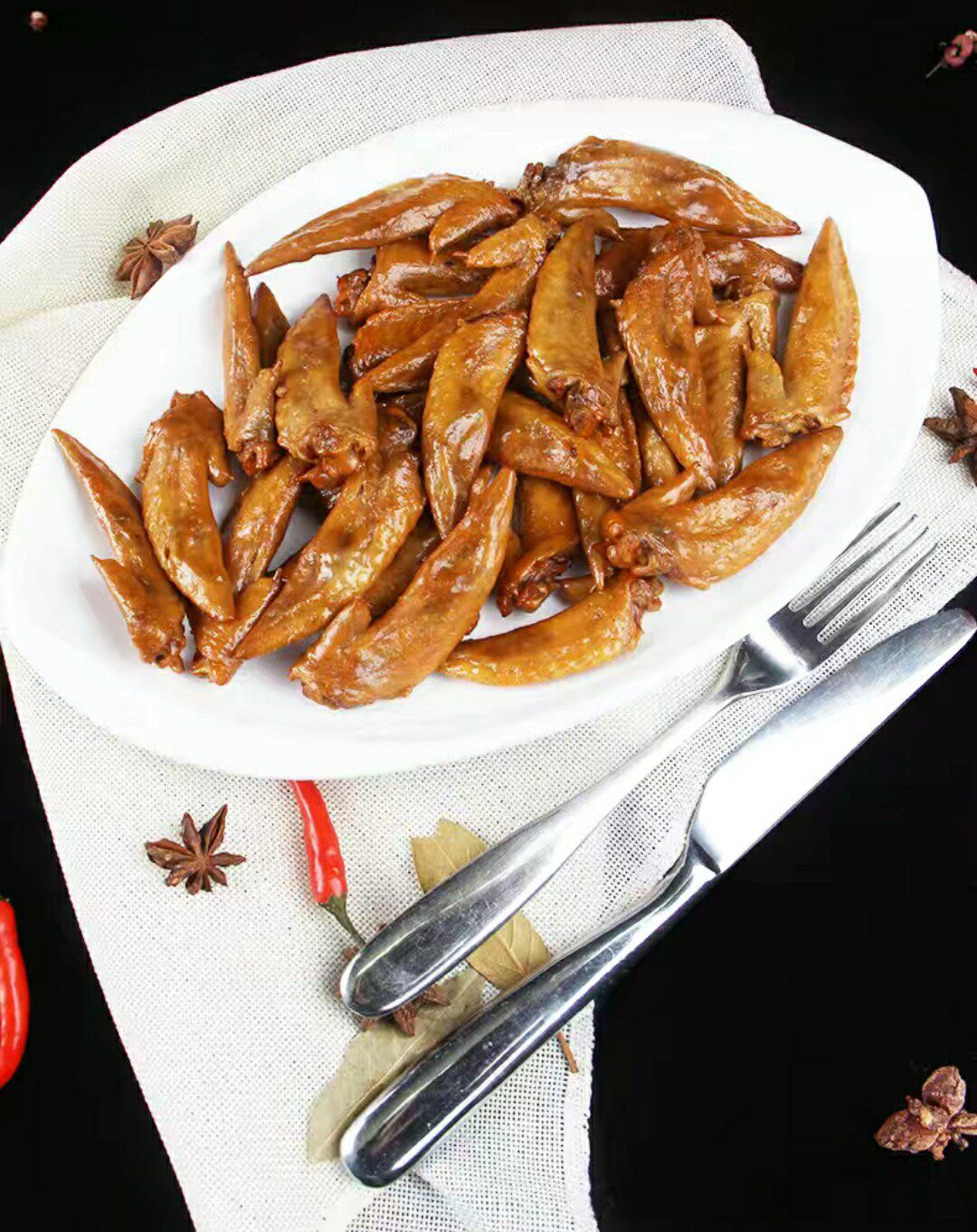 哈尔滨裕昌食品鸡翅尖熏酱味500克真空发货