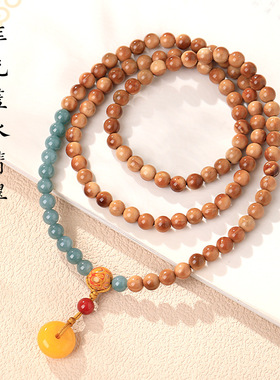 天然高抛库克多圈手串文玩大漆珠珠新中式送女友蓝水翡翠手链