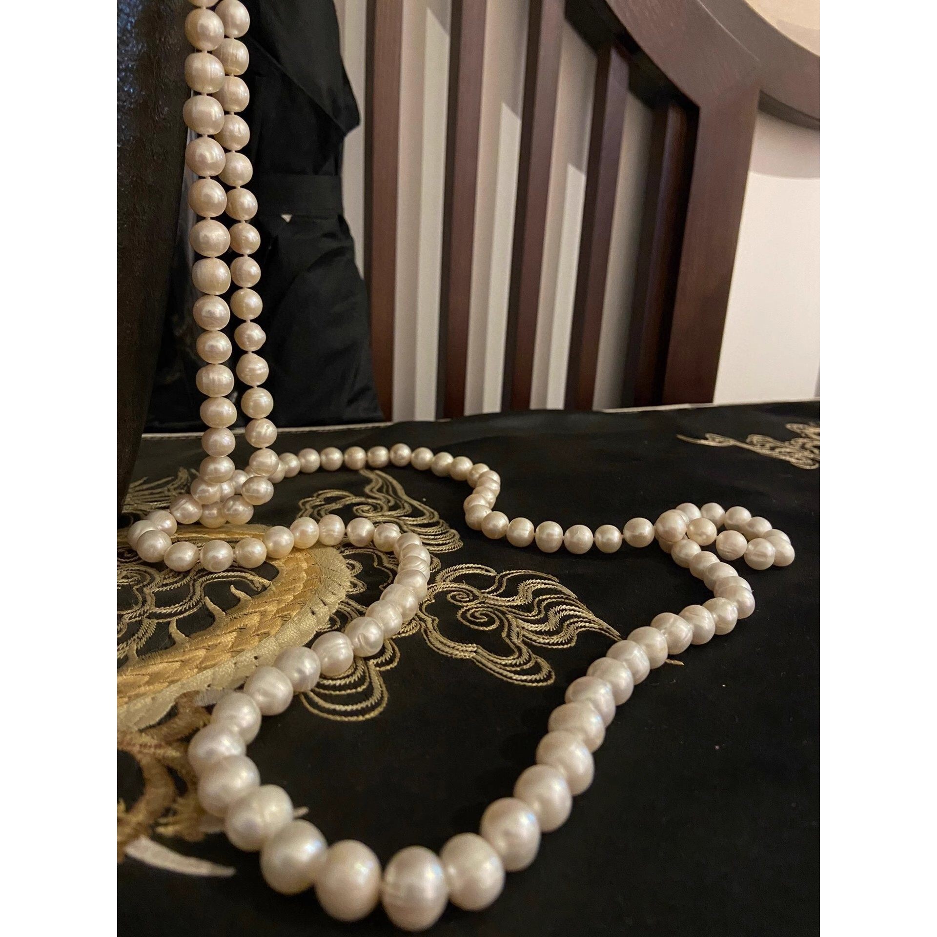 大颗10-11mm160cm天然淡水多层珍珠毛衣链双层长款白色三层项链女