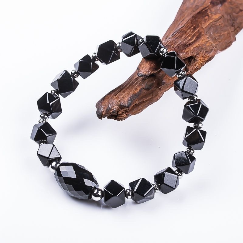 翡翠a货墨翠新款轻奢菱形路路通手串男女款高级手链