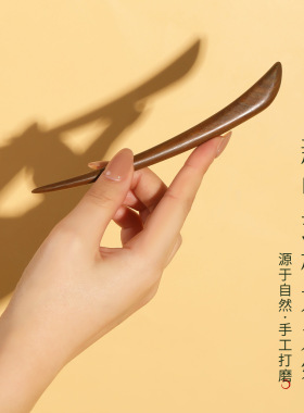 涛天然绿檀木发簪复古新中式木质簪子高级感发钗日常通勤盘发木簪