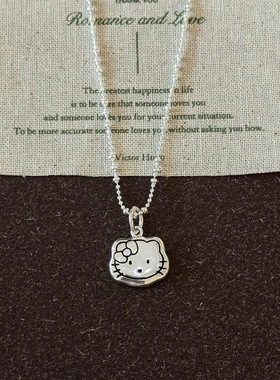 HelloKitty925项链韩系ins轻奢设计感潮小众百搭纯银项链新品现货
