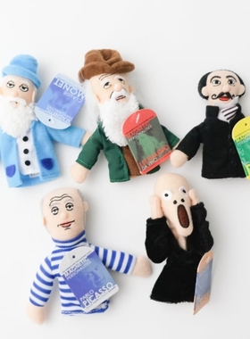 89日本美术馆名人系列娃娃公仔冰箱贴装饰贴 吸铁石手指玩偶粘贴