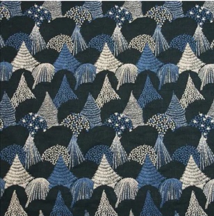 点与线模样制作日本刺绣布料面料狐狸小道兔子松鼠鸽子紫阳花森林