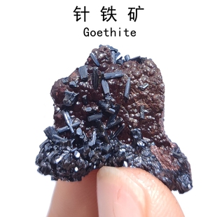 摩洛哥黑色针铁矿Goethite天然矿物晶体稀有原石矿石标本收藏科普
