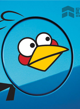 反光汽车改装贴纸 愤怒的小鸟AngryBird油箱盖 创意车贴 个性车贴