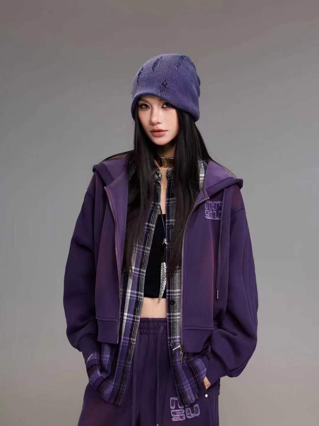 拓谷专柜正品2026秋季新款宽松显瘦连帽加绒卫衣外套女潮62059A