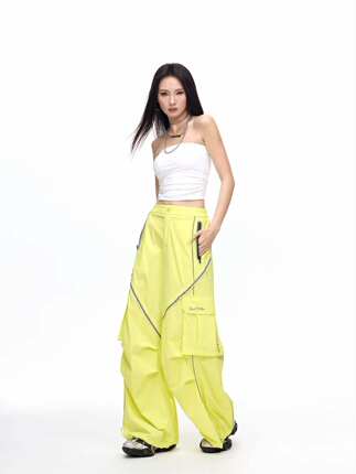 拓谷专柜正品2026夏美式复古工装裤女高腰显瘦直筒阔腿休闲长裤