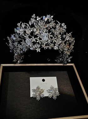 欧姿新款气质皇冠西式婚礼不挑人精致百搭配饰婚礼造型17704