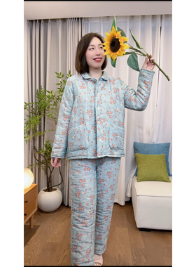 『纱布棉袄』秋冬纯棉纱夹棉加厚棉袄家居服MY0219