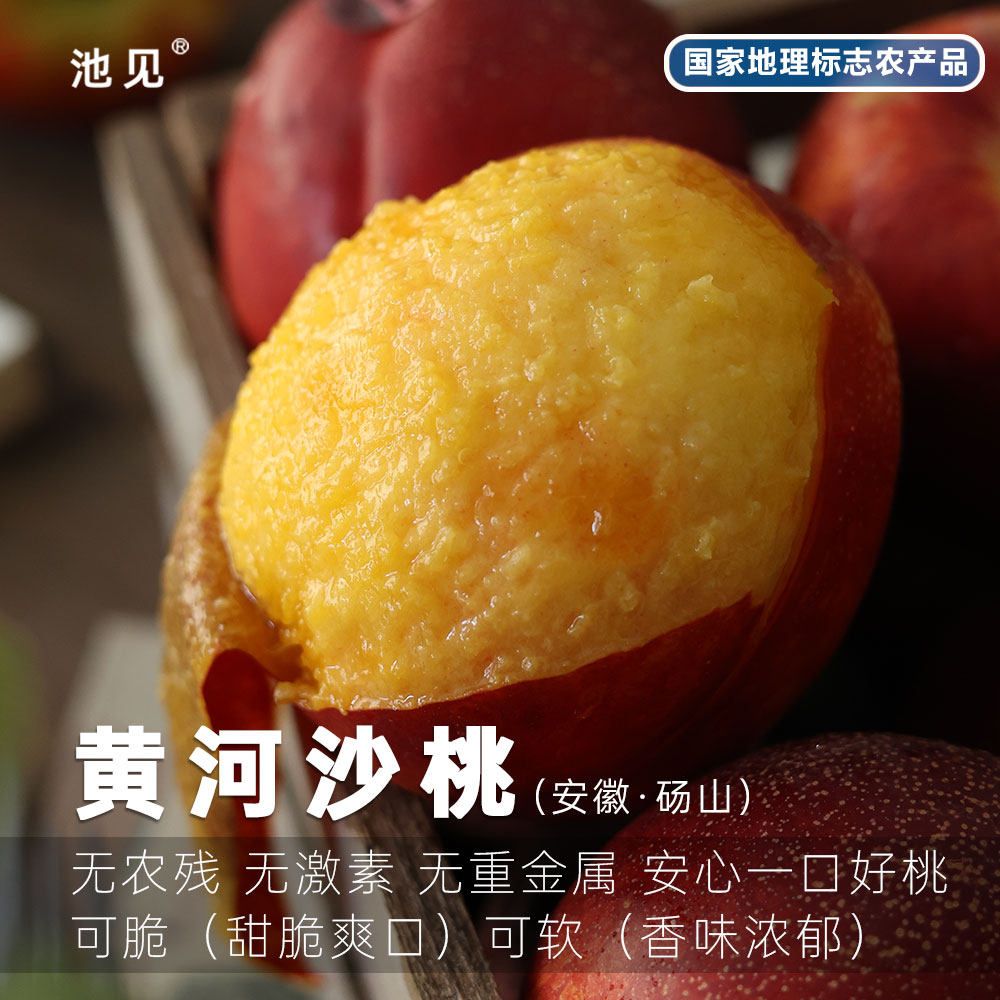 池见 安徽·砀山黄河沙桃子新鲜水果红皮黄肉桃脆软两吃,水产肉类/新鲜蔬果/熟食,桃,淘宝优惠券,粉丝福利购,淘宝优惠卷
