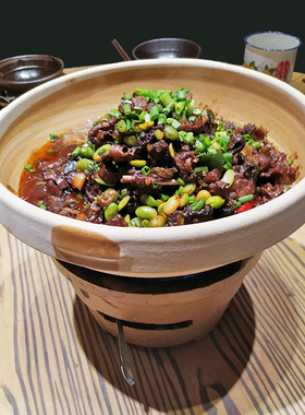 复古干烧钵湘菜馆饭店土钵炖菜钵砂锅商用明火耐高温干锅燃气家用