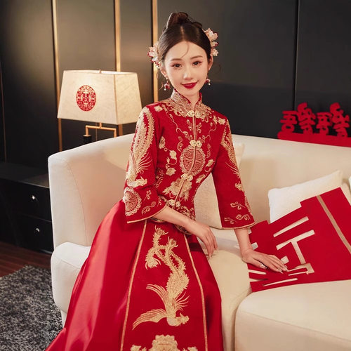 秀禾服新娘2026中式嫁衣礼服小个子敬酒服新中式龙凤褂小个子显高
