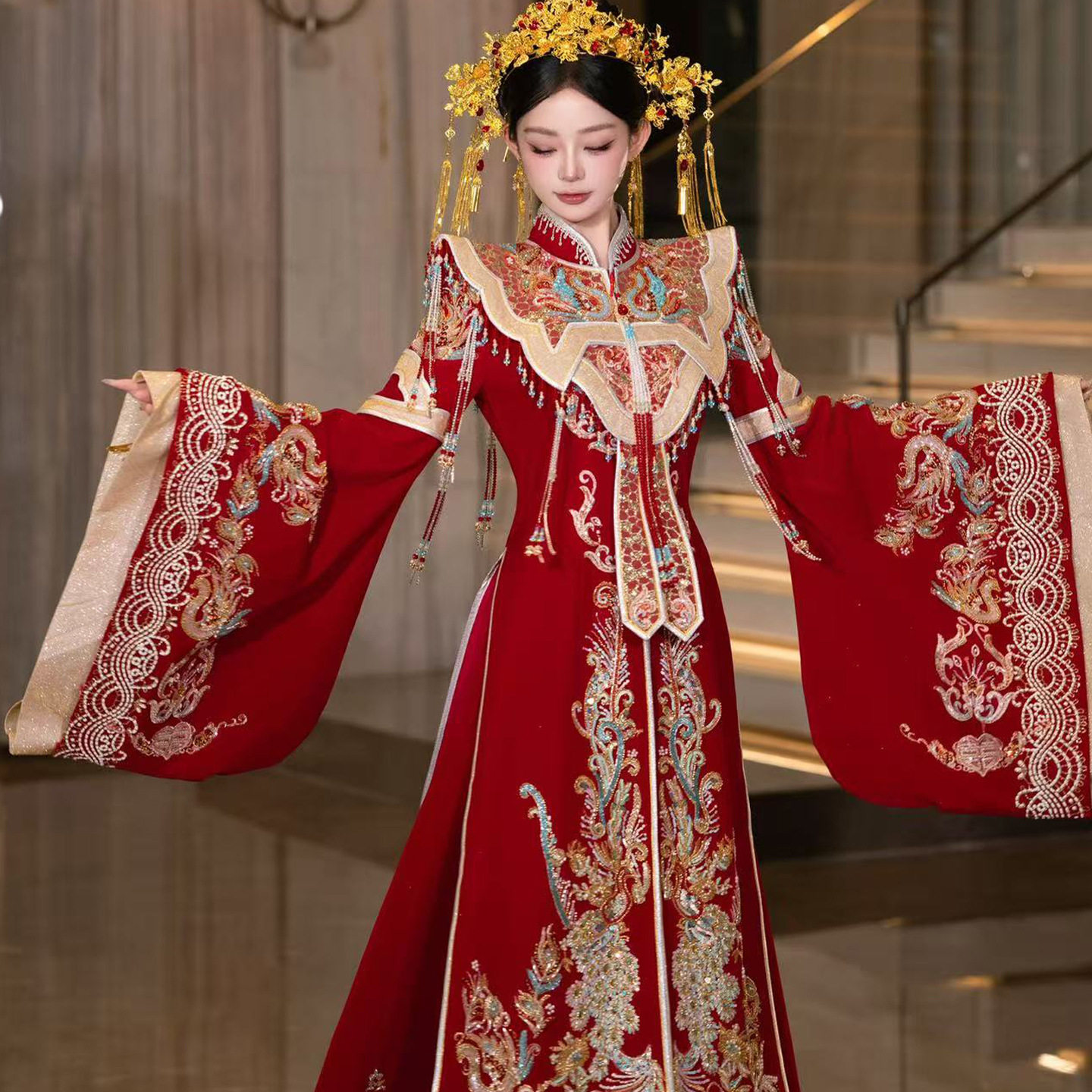 秀禾服凤冠霞帔2026新款新娘中式婚服国风嫁衣出阁敬酒服高级显瘦