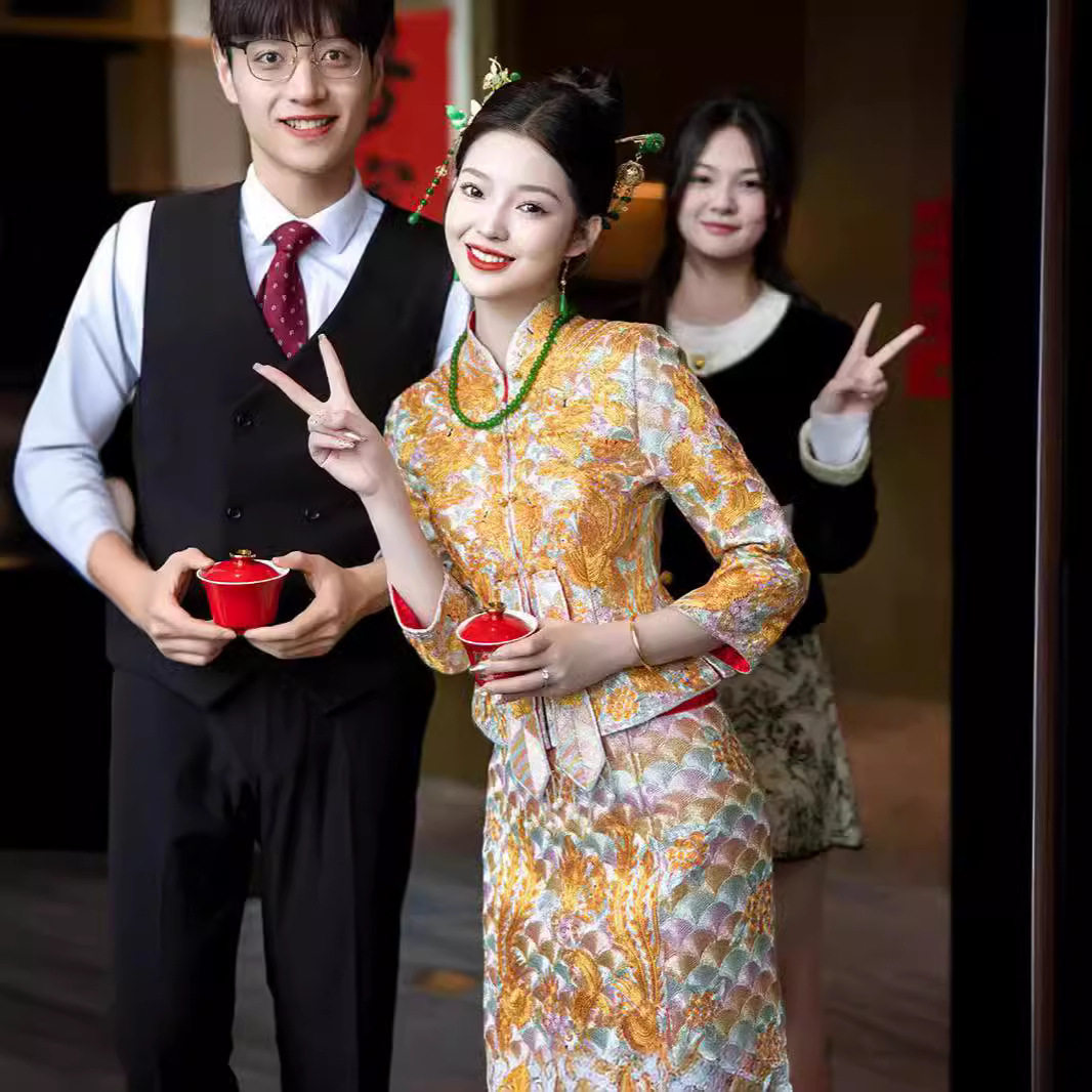 新中式龙凤褂新娘2025秀禾服结婚敬酒出阁嫁衣显瘦礼服夏刺绣工艺