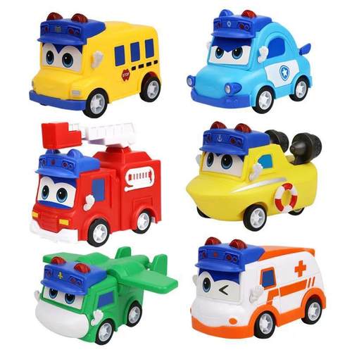 Q版百变校巴车歌德玩具车回力车儿童益智车玩具汽车男孩哥德校车