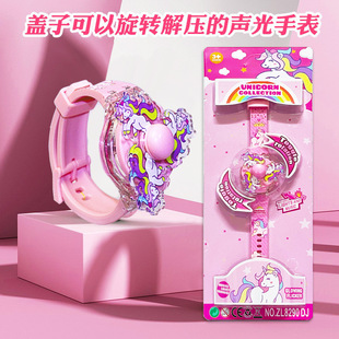 旋转卡通灯光音乐手表儿童宝宝礼物蜘蛛侠男孩看时间玩具表男女孩