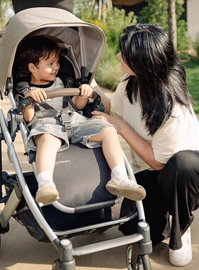 uppababy婴儿车cruz v2+双向高景观睡篮大轮避震可坐可躺Yumakids