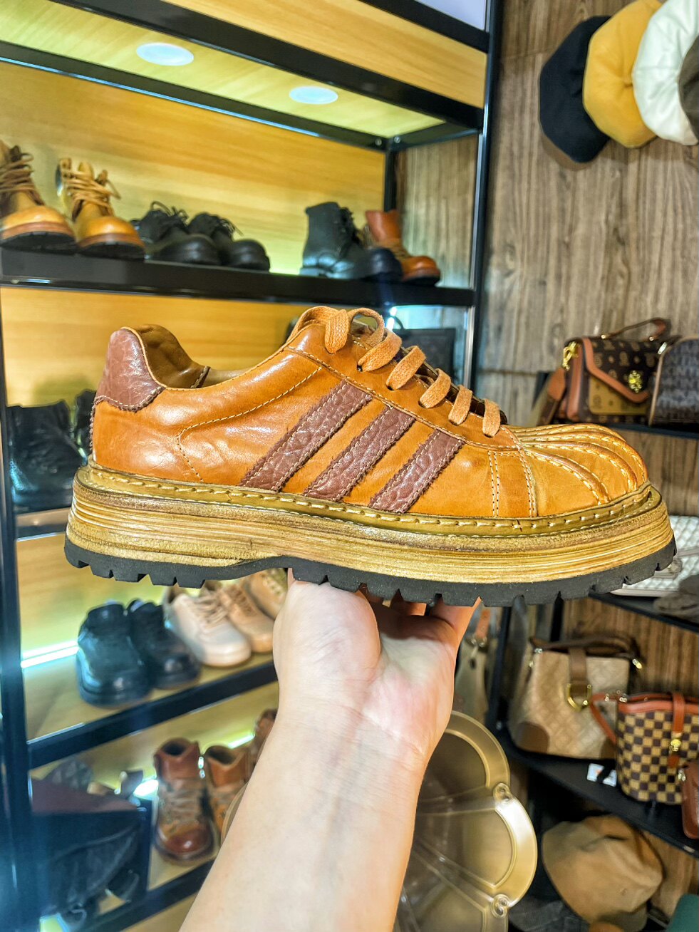 水洗马皮贝壳头厚底鞋固特异手工鞋真皮大底经典三杠复古工装皮鞋,流行男鞋,工装鞋,淘宝优惠券,粉丝福利购,淘宝优惠卷