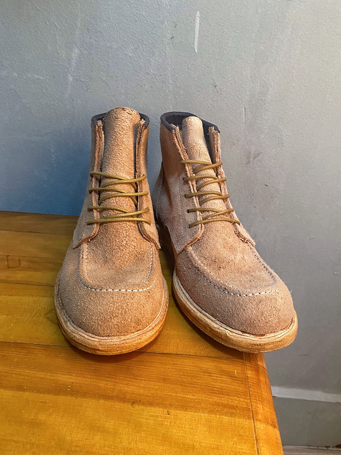 反绒野牛皮875工装靴固特异手工真皮马丁靴阿美咔叽复古风机车靴