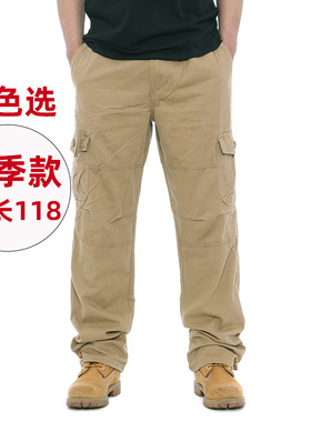 190高个子加长版美式工装裤120秋冬季青年男裤超长裤子115cm黑色