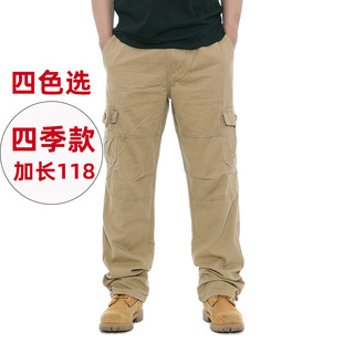 裤 工装 120秋冬季 青年男裤 子115cm黑色 190高个子加长版 超长裤 美式