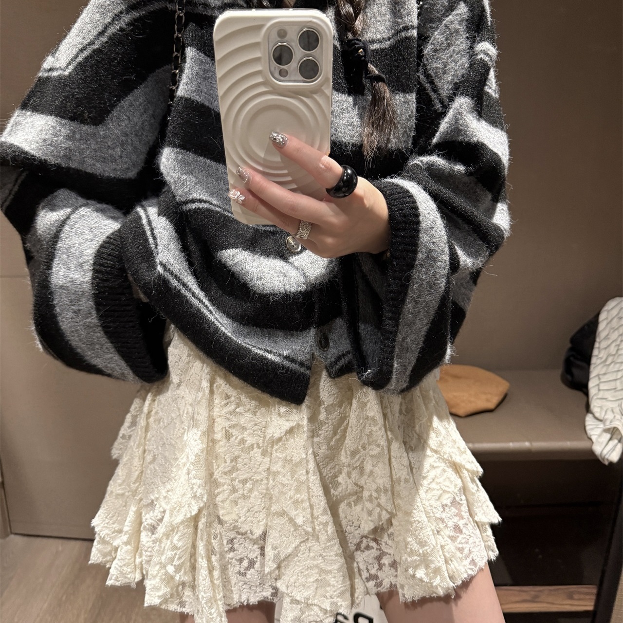 自带仙女氛围感花边蕾丝短裙