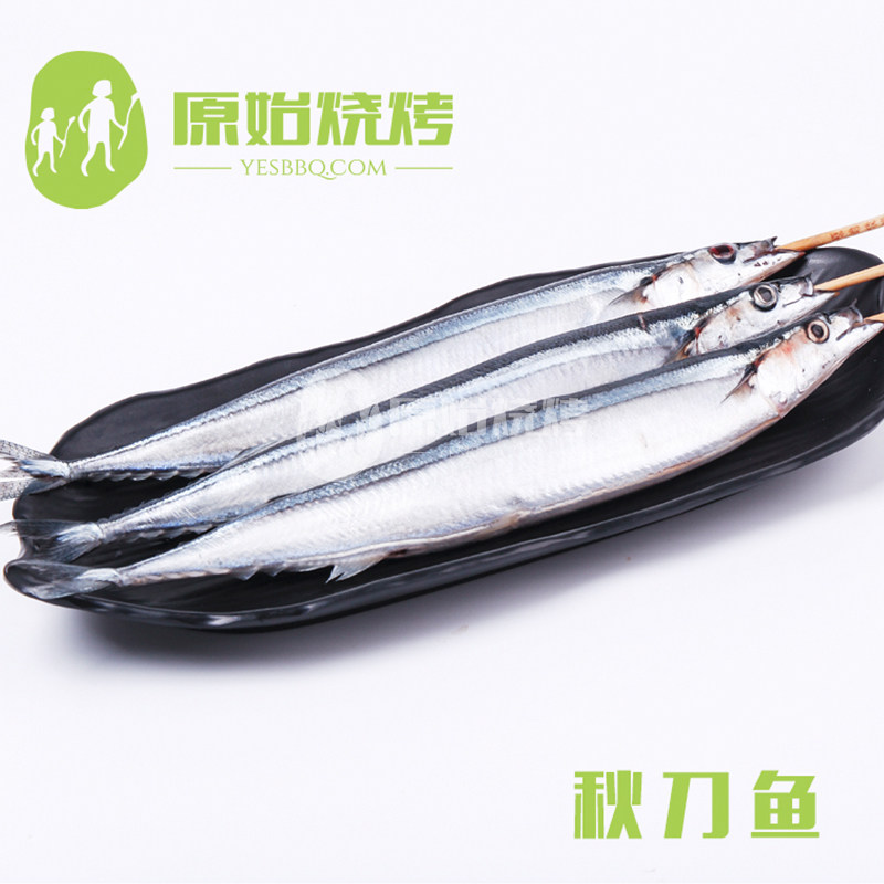 原始烧烤食材半成品烤肉串秋刀鱼图片