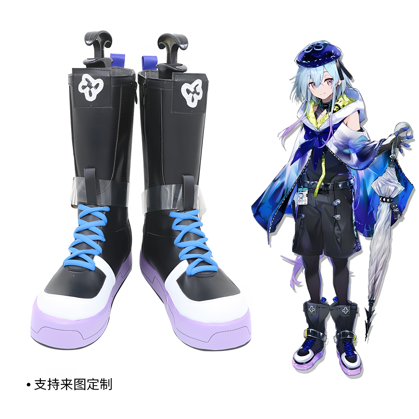 明日方舟cos鞋定做 水月cosplay鞋支持来图看图定制包邮游戏女靴