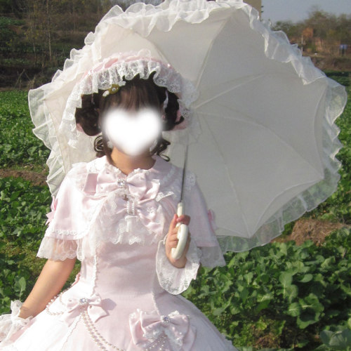 日系新双层蕾丝lolita伞洛丽塔甜心公主lo伞花嫁少女心蝶舞千层伞