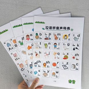 拼音基础入门汉语拼音声母表韵母表+整套认读音节表+音序表卡片
