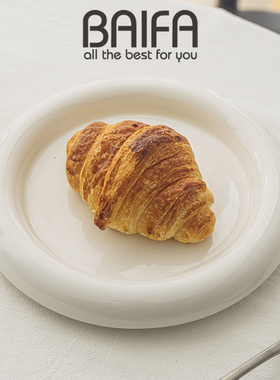 ins网红餐具创意纯白嘟嘟翻边平盘陶瓷甜品盘沙拉早餐盘家用菜盘