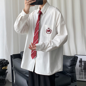 短句 送领带DK/JK制服学院风衬衫大码港风插肩袖外套潮 H530 P55图片