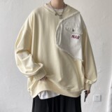 短句大皂秋装牛仔拼接卫衣绣花外套上衣男H663P58控78，男装卫衣，电商A341