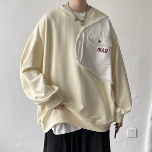 短句大皂 秋装 牛仔拼接卫衣绣花外套上衣男 H663 P58 控78图片