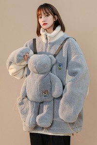 主推 中性风冬装 羊羔毛加厚情侣棉衣 H693P118 配套熊H694 P35女图片