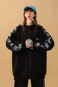 中性风 印花反光卫衣开衫夹克套装 衣货号H665 P65裤KH02 P55图片