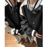 中性风秋装美式复古撞色机车皮衣棒球服夹克外套男女H887P108，男装夹克，电商A341