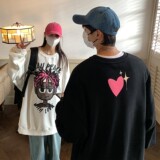 2022情侣装秋装新品卡通印花情侣卫衣外套上衣H763P48女，女装卫衣/绒衫，电商A341