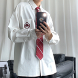 短句送领带DK/JK制服学院风衬衫大码港风插肩袖外套潮H530P55，男装衬衫，电商A341