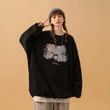 中性风秋装潮牌太空人字母印花情侣卫衣外套H650P38女类，女装卫衣/绒衫，电商A341