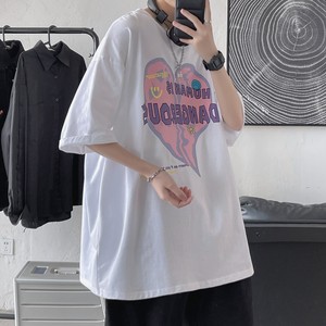 短句 夏裝新 ins愛心印花寬松短袖T恤衫潮流 H599 P35圖片