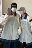 情侣装秋装设计高级小众牛仔外套拼接皮情侣夹克H755P108男，男装夹克，电商A341