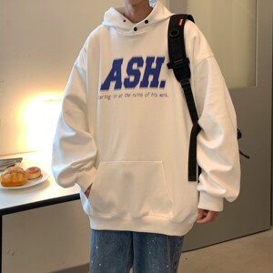 主推春装 潮排扣印花连帽宽松嘻哈情侣卫衣 H705 P68女类图片