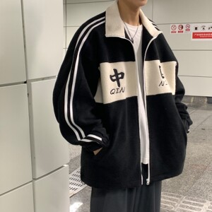 情侣装冬装 羊羔毛拼接绣花情侣衣 服外套 H574 P108 女类图片