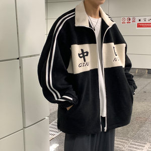 情侣装冬装 羊羔毛拼接绣花情侣棉衣 棉服外套 H574 P108 男类图片