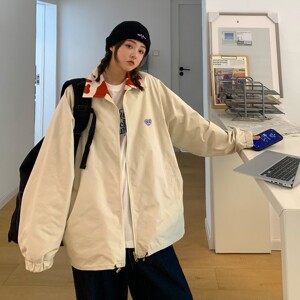 中性春装 双面穿奶牛夹克外套宽松情侣上衣 H656 P88控108女类图片
